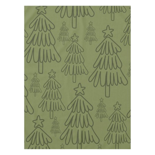 ヴィンテージクラシックホリデーパターン – クリスマスツリー(1) テーブルクロス (正面)