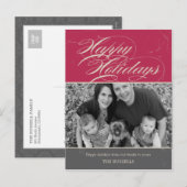 ヴィンテージクラシックホリデーフォトカードはがき シーズンポストカード (正面/裏面)