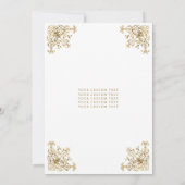 ヴィンテージクラシックホワイト金ゴールドフレームティアラキンセアニェラ 招待状 (裏面)