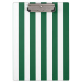ヴィンテージクラシックボトルグリーン&ホワイトストライプズ クリップボード (正面)
