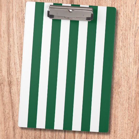 ヴィンテージクラシックボトルグリーン&ホワイトストライプズ クリップボード