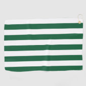 ヴィンテージクラシックボトルグリーン&ホワイトストライプズ ゴルフタオル (横)