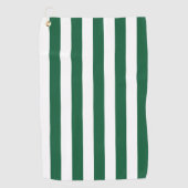 ヴィンテージクラシックボトルグリーン&ホワイトストライプズ ゴルフタオル (正面)