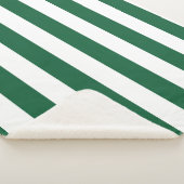 ヴィンテージクラシックボトルグリーン&ホワイトストライプズ シェルパブランケット (3/4)