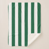 ヴィンテージクラシックボトルグリーン&ホワイトストライプズ シェルパブランケット (正面)
