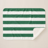ヴィンテージクラシックボトルグリーン&ホワイトストライプズ シェルパブランケット (正面(横))