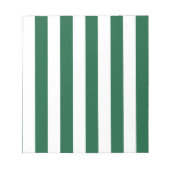 ヴィンテージクラシックボトルグリーン&ホワイトストライプズ ノートパッド (正面)