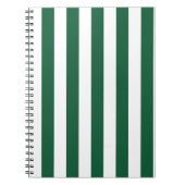 ヴィンテージクラシックボトルグリーン&ホワイトストライプズ ノートブック (正面)