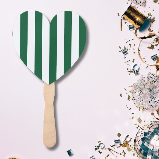 ヴィンテージクラシックボトルグリーン&ホワイトストライプズ ハンドファン