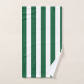 ヴィンテージクラシックボトルグリーン&ホワイトストライプズ バスタオルセット (ハンドタオル)