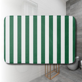ヴィンテージクラシックボトルグリーン&ホワイトストライプズ バスマット