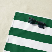 ヴィンテージクラシックボトルグリーン&ホワイトストライプズ ビーチタオル (インサイチュ)
