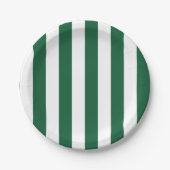 ヴィンテージクラシックボトルグリーン&ホワイトストライプズ ペーパープレート (正面)