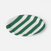ヴィンテージクラシックボトルグリーン&ホワイトストライプズ ペーパープレート (アングル)