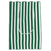 ヴィンテージクラシックボトルグリーン&ホワイトストライプズ ミディアムペーパーバッグ (裏面)