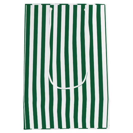 ヴィンテージクラシックボトルグリーン&ホワイトストライプズ ミディアムペーパーバッグ (裏面)