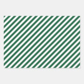 ヴィンテージクラシックボトルグリーン&ホワイトストライプズ ラッピングペーパーシート (正面3)