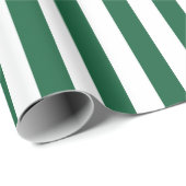 ヴィンテージクラシックボトルグリーン&ホワイトストライプズ ラッピングペーパー (ロールコーナー)