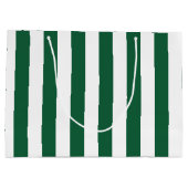 ヴィンテージクラシックボトルグリーン&ホワイトストライプズ ラージペーパーバッグ (裏面)