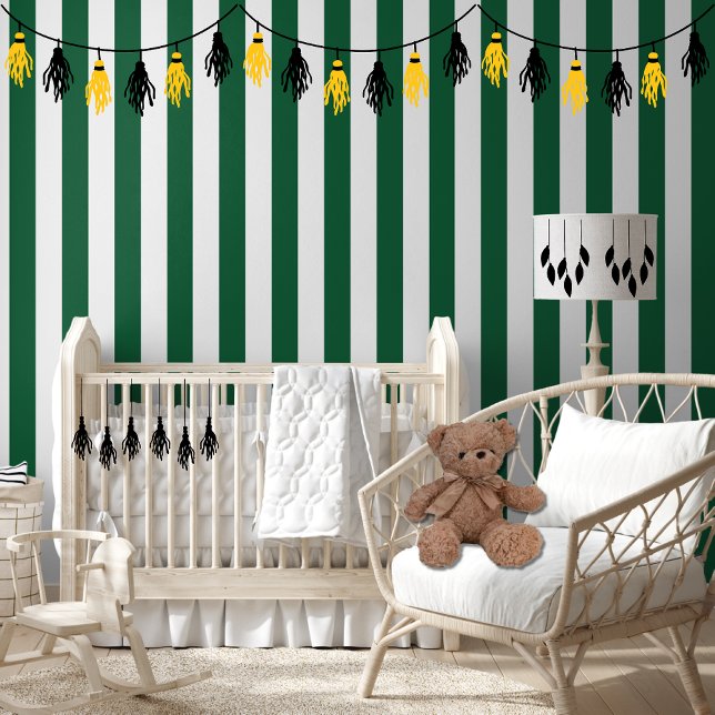 ヴィンテージクラシックボトルグリーン&ホワイトストライプズ 壁紙 (クリエイターアップロード済み)