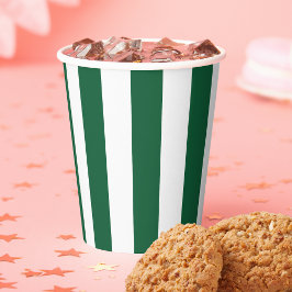 ヴィンテージクラシックボトルグリーン&ホワイトストライプズ 紙コップ