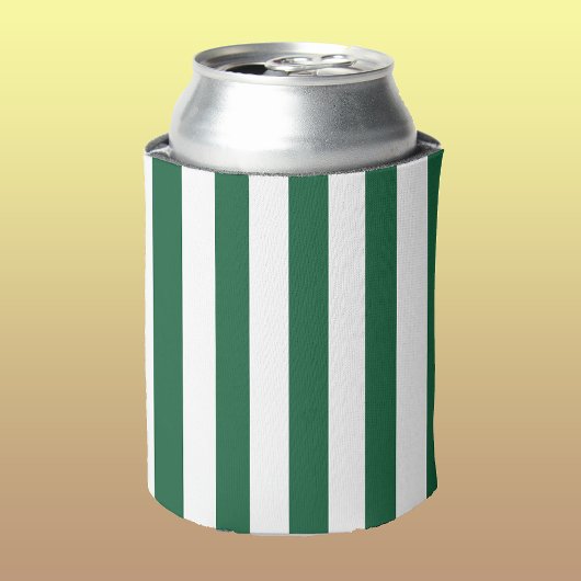 ヴィンテージクラシックボトルグリーン&ホワイトストライプズ 缶クーラー