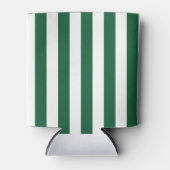 ヴィンテージクラシックボトルグリーン&ホワイトストライプズ 缶クーラー (正面)