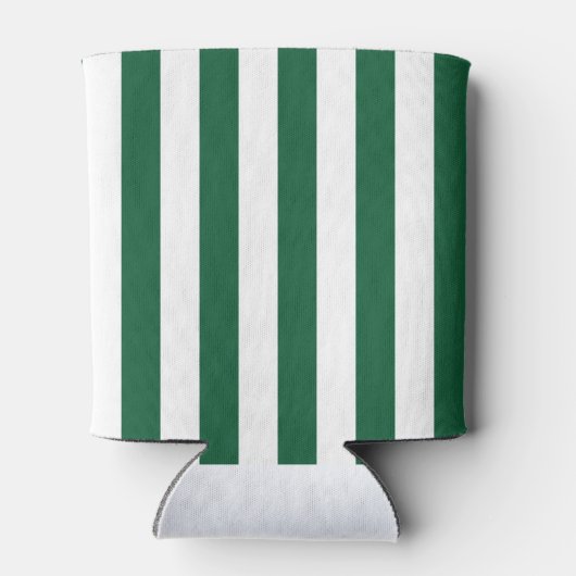 ヴィンテージクラシックボトルグリーン&ホワイトストライプズ 缶クーラー (裏面)