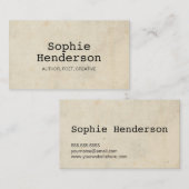 ヴィンテージクラシックミニマリストタイプライター作家 名刺 (正面/裏面)