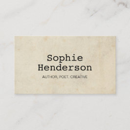 ヴィンテージクラシックミニマリストタイプライター作家 名刺