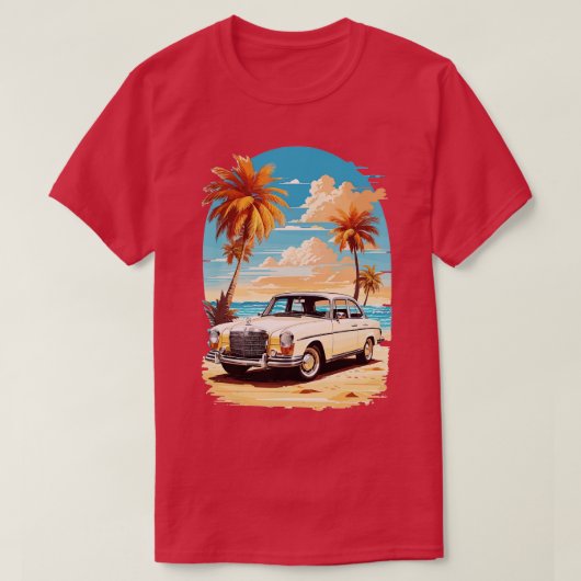 ヴィンテージクラシックメルセデスベンツ Tシャツ (デザイン正面)
