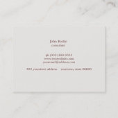 ヴィンテージクラシックモノグラムダークブラウンプロフェッショナル 名刺 (裏面)