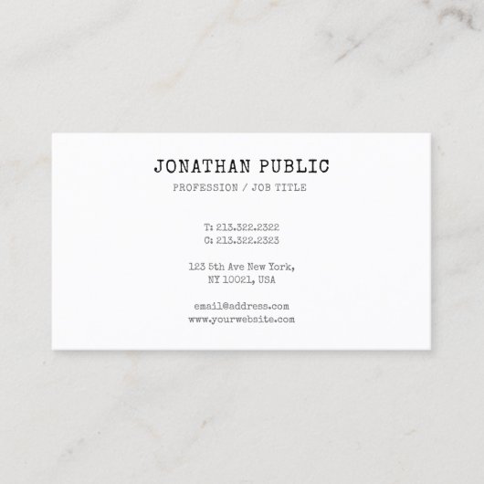 ヴィンテージクラシックルックプロフェッショナルエレガントテンプレート 名刺 (正面)