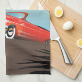 ヴィンテージクラシックレッドカーインパラダイス キッチンタオル (四つ折り)