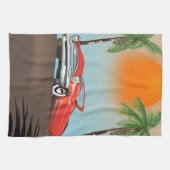 ヴィンテージクラシックレッドカーインパラダイス キッチンタオル (横)