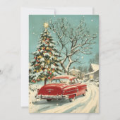 ヴィンテージクラシックレッドカークリスマスツリーヴィレッジ シーズンカード (正面)