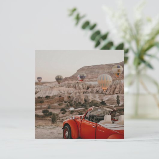 ヴィンテージクラシックレッドカーホットエアバルーンを見る カード (スタンド正面)