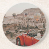 ヴィンテージクラシックレッドカーホットエアバルーンを見る コースター (正面)