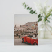 ヴィンテージクラシックレッドカーホットエアバルーンを見る シーズンポストカード (スタンド正面)