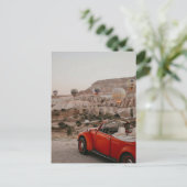 ヴィンテージクラシックレッドカーホットエアバルーンを見る ポストカード (スタンド正面)