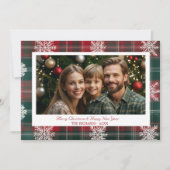 ヴィンテージクラシックレッド&グリーンのクリスマスフォト シーズンカード (正面)
