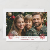 ヴィンテージクラシックレッド&グリーンクリスマスプレイド シーズンカード (正面)