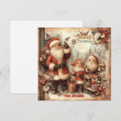 ヴィンテージクラシックレトロイラストレーションサンタクロース シーズンカード (正面/裏面)