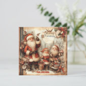 ヴィンテージクラシックレトロイラストレーションサンタクロース シーズンカード (スタンド正面)