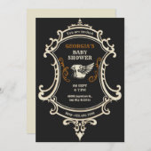 ヴィンテージクラシックレトロバイクベイビーシャワー 招待状 (正面/裏面)