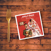 ヴィンテージクラシックレトロ新婦素朴結婚の スタンダードカクテルナプキン