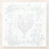 ヴィンテージクラシックロスターグレーフローラトワール ガラスコースター (裏面)