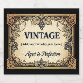 ヴィンテージクラシックワインラベル – 誕生日Bash スパークリングワインラベル (シングルラベル)