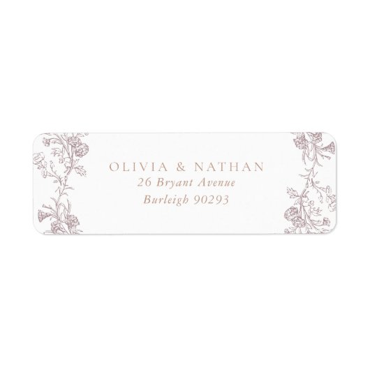 ヴィンテージクラシック中性結婚差出人住所 ラベル (正面)