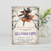 ヴィンテージクラシック伝統の水色怖い魔女 招待状 (スタンド正面)